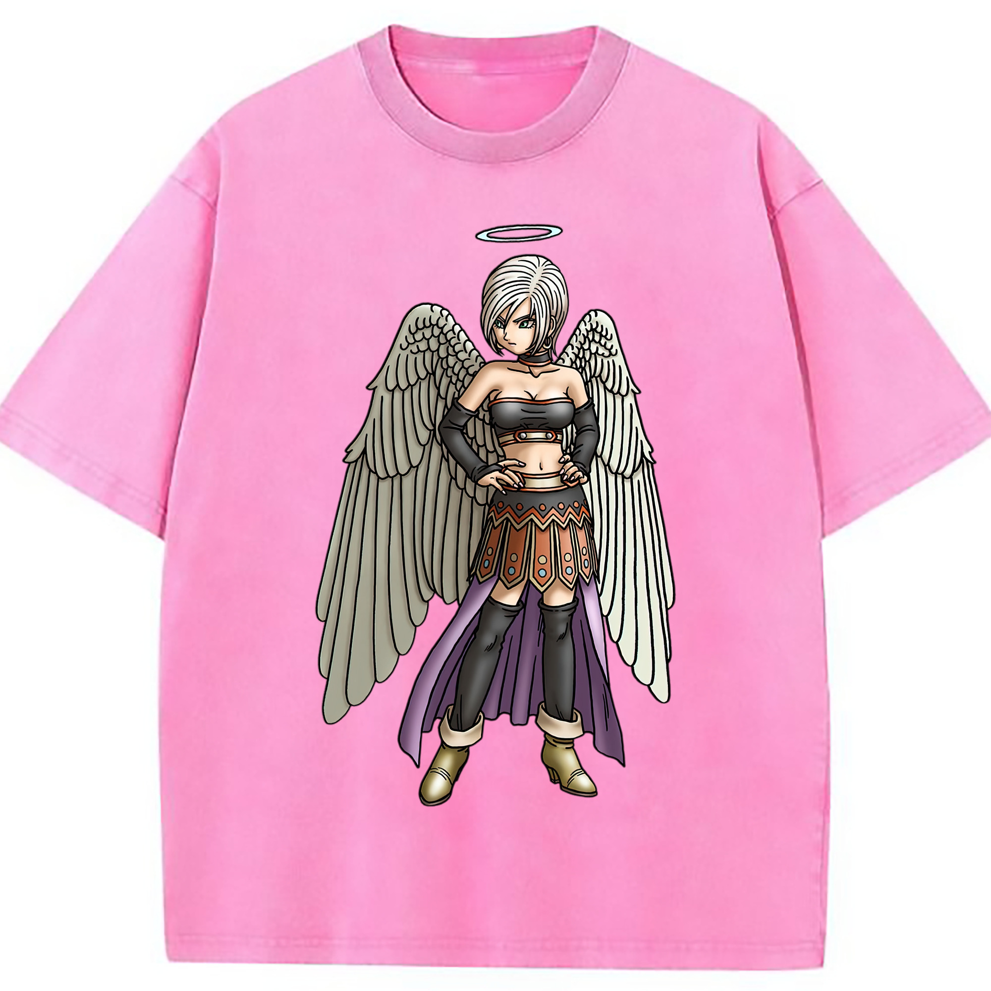 （画像用） ドラゴンクエスト Doragon Kuesuto Dragon Quest 綿100% ヴィンテージ風 半袖Tシャツ（フロントプリント）
